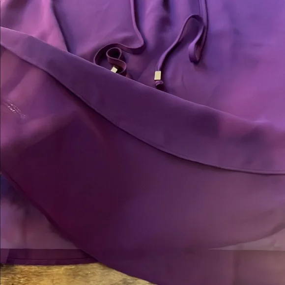 INC International Concepts Purple Asymmetrical Tie Front Sleeveless Blouse - Picture 5 of 6